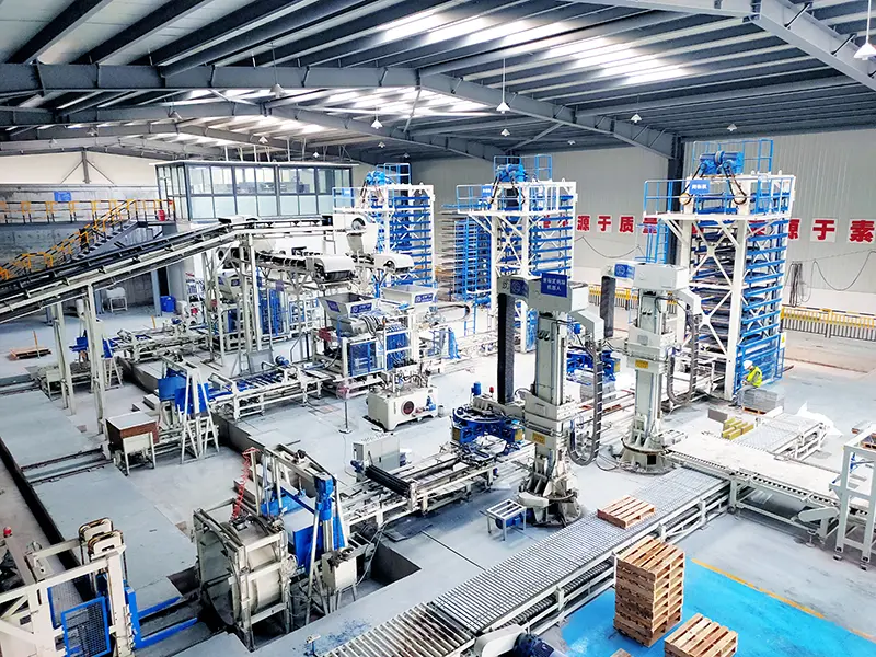 Línea de producción de ladrillos permeables